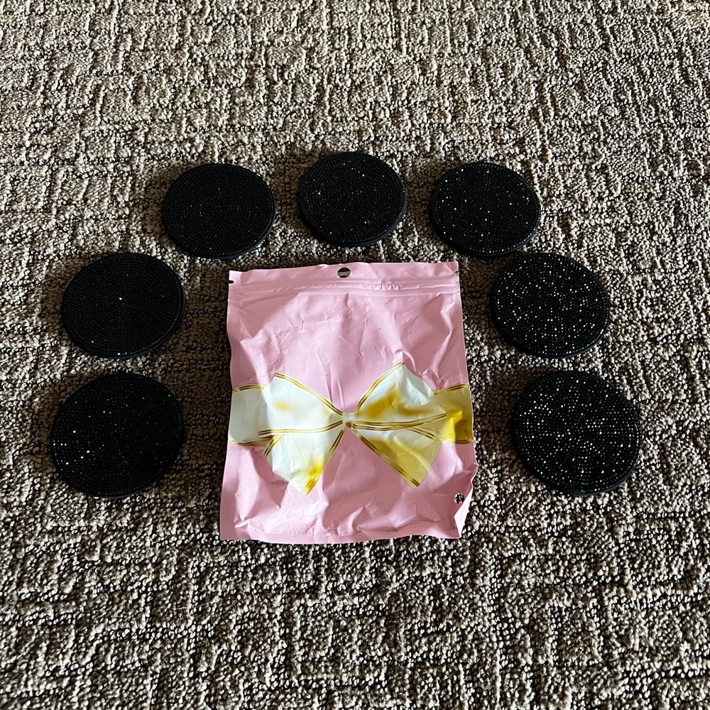 Black Rhinestone Cup Holder Foam Pads